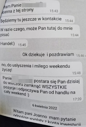 Wiadomości pomiędzy pokrzywdzonym a ofiarą