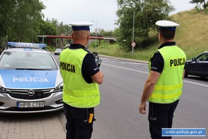 Policjanci ruchu drogowego w trakcie działań NURD