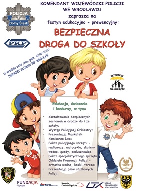 Bezpieczna droga do szkoły - plakat dot. festynu