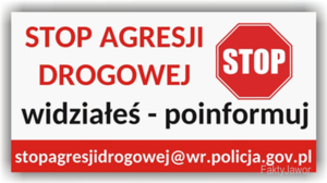 Zdjęcie ilustracyjne do komunikatu stop agresji na drodze