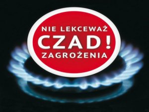 Zdjęcie ilustracyjne z napisem o treści: nie lekceważ czad, zagrożenie