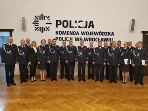 Uroczysta zbiórka z okazji zmian kadrowych w dolnośląskim garnizonie Policji