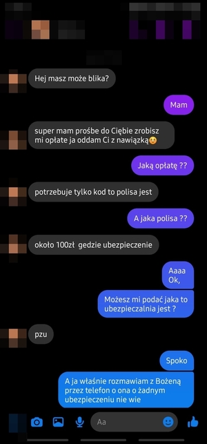 Hej, masz może BLIKA? Podasz mi kod?...Uważajmy! Kolejna próba oszustwa!