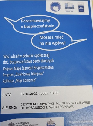 Zaproszenie na debatę społeczną „Porozmawiajmy o bezpieczeństwie – możesz mieć na nie wpływ”