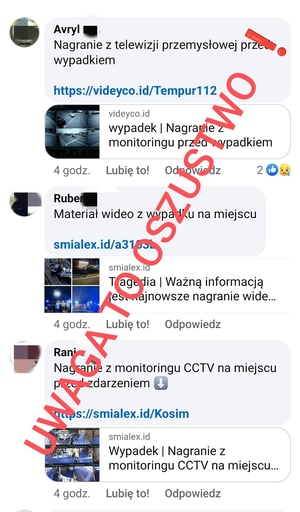 "Zobacz nagranie ze zdarzenia" - widzisz taki komentarz? Nie klikaj w link! To oszustwo!