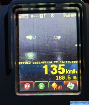 Przekroczenie prędkości 135/50 km/h