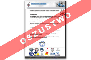 Przykładowa wiadomość od oszustów