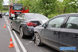 Dwa pojazdy biorące udział w zdarzeniu